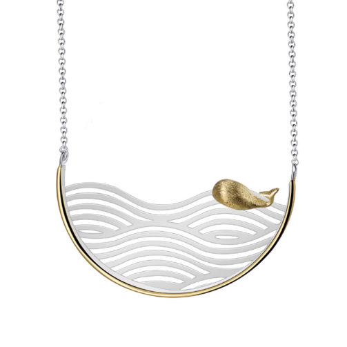 Strieborný náhrdelník Zlatá rybka