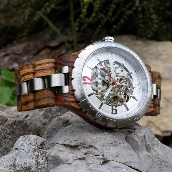 Mechanické drevené hodinky ABSOLUT