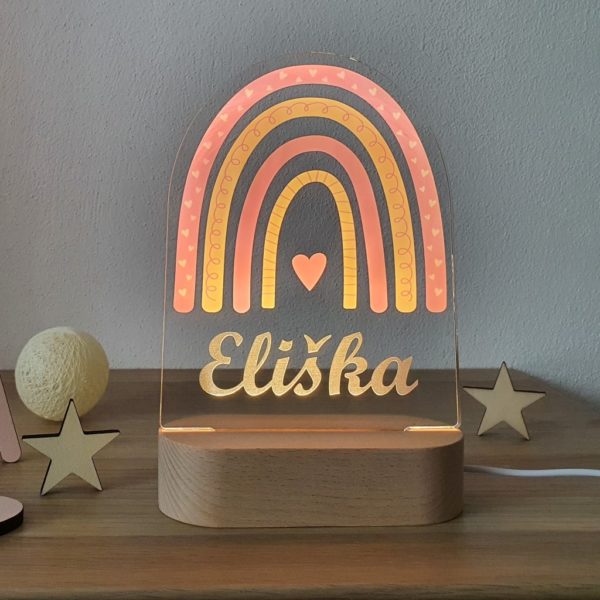 Detská nočná lampa s vlastným menom - Dúha III.