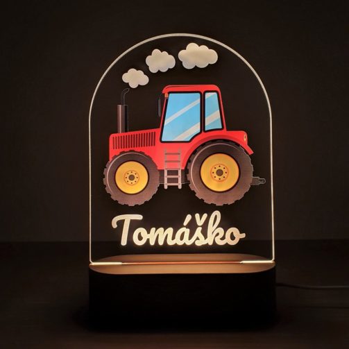 Detská nočná lampa s vlastným menom - Traktor