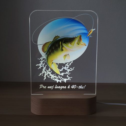 LED lampa Rybár s vlastným venovaním