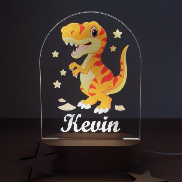 Detská nočná lampa s vlastným menom Dino II.