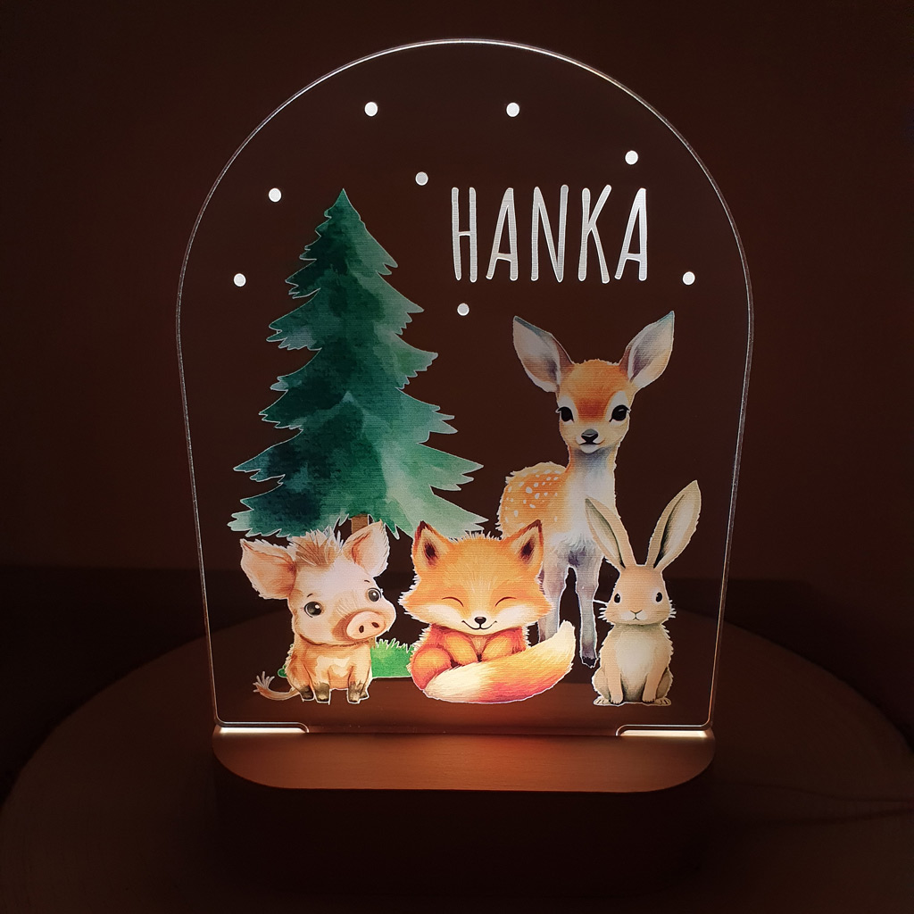 detska-nocna-lampa-s-vlastnym-menom-lesne-zvieratka-i-8-vini