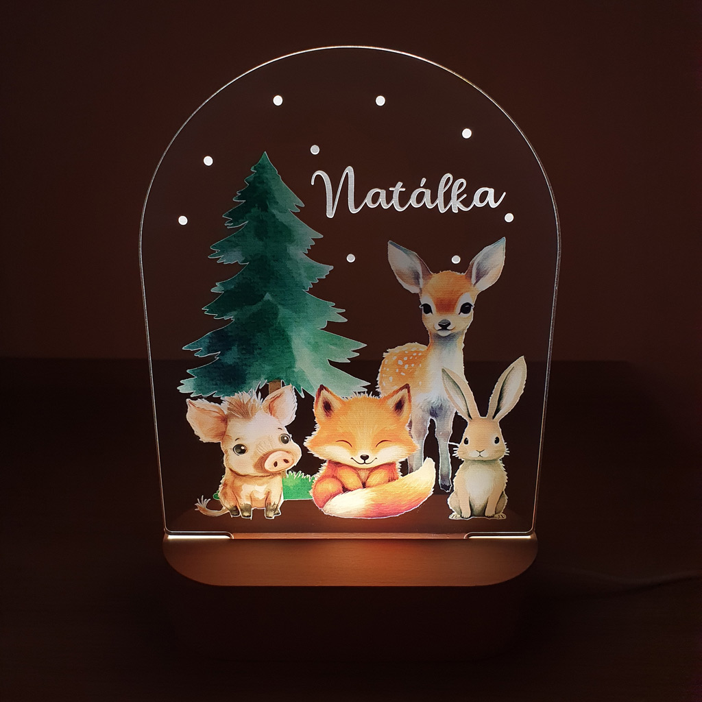 detska-nocna-lampa-s-vlastnym-menom-lesne-zvieratka-i-9-vini