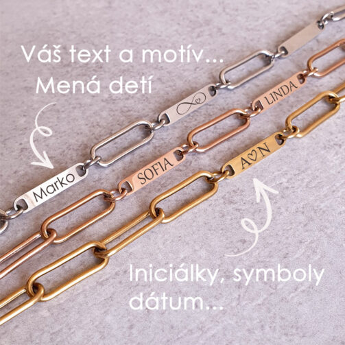 personalizovaný náramok FOREVER s gravírovaním z chirurgickej ocele